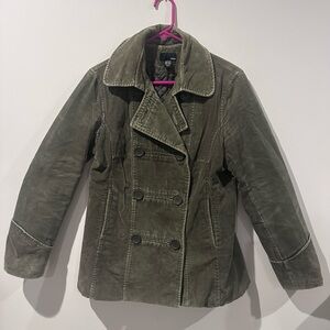 H&M Army Green, Double-Breasted Pea Coat